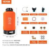 RV Waterer, 16,000 Grain Portable Waterer, with 3/4" Brass Fittings and 42" Hose, V952-FCRSQ16000GR44Y1IV0
