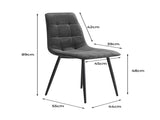 Levede 4x Dining Chairs Kitchen Velvet Grey CH1057-FL-4-GY_NZ