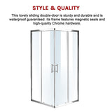 900 x 800mm Sliding Door Nano Safety Glass Shower Screen By Della Francesca V63-829301
