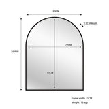 Black Metal Arch Mirror - Small 80cm x 100cm V292-M-METAR-S-BLACK