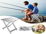 Large Aluminum Folding Side Table Collapsible Outdoor Stand, Lightweight Portable Utility Surface, V1369-AZ3-W-23770