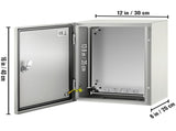 Steel Electrical Box 16'' x 12'' x 8'' Electrical Enclosure Box, Carbon Steel Hinged Junction Box, V952-DQXJSTCFS40X30X20V0