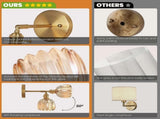 Battery Operated Wall Sconce Set of 2, Vintage Gold Amber Glass, Rechargeable LED, Remote V1263-JX-5780
