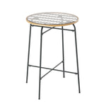 Gardeon Outdoor Bar Table Wicker Dining Bistro Patio Balcony Glass Table Steel ODF-BA-TW-RATTAN-TABLE