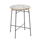 Gardeon Outdoor Bar Table Wicker Dining Bistro Patio Balcony Glass Table Steel ODF-BA-TW-RATTAN-TABLE