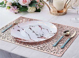 JWDX Placemat Clearance! Rectangular Flower Pvc Placemat Home Daily Table Decoration Pvc Hot Gold V1189-LWWAL-20260325-03050