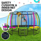 Kahuna Trampoline 16 ft with Basketball Set - Rainbow TRA-KAH-16-RB-BB