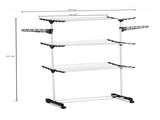 CARLA HOME Folding 3 Tier Clothes Laundry Drying Rack with Stainless Steel Tubes for Indoor & V178-36074