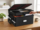 CARLA HOME Fireproof Document Box with Lock - Fabric - Office - Fireproof Document Safe V178-36523