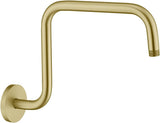 Shower Head Riser Pipe,Goose Neck Shower Arm 13 Inch Shower Head Extension Arm with Flange,Standard V1258-DP02-C-2246