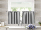 2 Pack Blackout Kitchen Curtains Grey, 106 x 91 cm V1188-MS-604-007-3