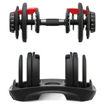 LSG Adjustable Dumbbells 2.5kg-24kg with Dumbbell Stand V420-DBADJUST52.5PAIR-STAND