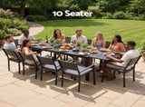 Gardeon Outdoor Dining Set 11PCS Aluminum Extendable Table and Chairs Patio Furniture Black FF-DINING-11ALU-BK-ABCD