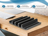 Multiple Laptop Holder Vertical Adjustable Laptop Vertical Stand Holds 5 Devices, Fits All Laptops V1370-AZ4-05441