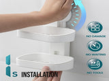 Double Layer Soap Dish and Shower Caddy Suction Cup, Bathroom Shelf Storage Basket Wall Mounted V1189-LC-AMZ-00273