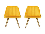 Artiss Dining Chairs Set of 2 Velvet Channel Tufted Yellow UPHO-D-DIN203C-VEL-YEX2