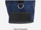 Dark Blue Foldable Travel Bag, Nylon Large Capacity Tote & Crossbody, Multi-Pocket Business Short V1232-SWXKB-002