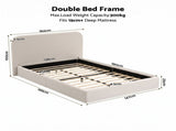 Artiss Double Bed Frame with 100cm Boucl Headboard, USB-C & Night Lights BFRAME-H-MUSE-D-WH-ABC