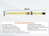 10 Pack Ratchet Tie Down Straps 10000 lbs 2 V952-PGJLDPG2X30107B63V0