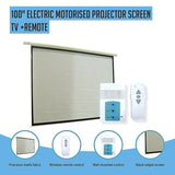 100" Electric Motorised Projector Screen TV +Remote V63-656034