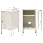 Artiss Bedside Table Metal Cabinet - White AI-LOCKER-SH-WH