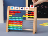10 Row Wooden Abacus Counting Frame with 1-100 Number Cards, Math Teaching Tool for Addition and V1366-AZ2-W-16792