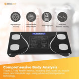 Bluetooth Smart Body Fat Scale Black - Digital BMI Weight USB Recharge with App V238-SUPDZ-41073043996752