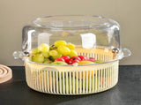 Salad Spinner, Fruit Veggie Bowl, Vegetable Washer, Veggie Dryer Set for Kitchen, Tools of Lettuce V1366-AZ2-W-03291