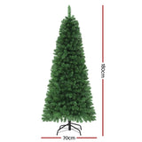 Jingle Jollys 1.8M Pre-lit Christmas Tree 8 Mode Multi Colour 200 LED Light Xmas XM-TR-SLIM-6FT-MC