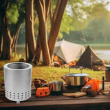 Portable Metal Tabletop Fire Pit with Ventilation Holes for Garden, Camping and Outdoor Warmth, V1189-LC-HW-00362