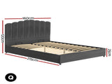 Artiss Bed Frame Queen Size Velvet Grey FION BFRAME-H-FION-Q-GY-ABC