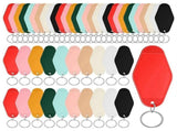 50 Pcs Motel Keychain Blank Hotel for DIY Crafts Ornament V1366-AZ2-W-21709