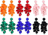 Long Acrylic Rose Petal Dangle Exaggerated Flower Drop Statement Floral Tassel V1366-AZ2-W-13273