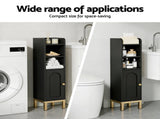 Artiss Bathroom Storage Cabinet Floor Organizer Toilet Corner Adjustable Black FURNI-G-BATH-AZ01-BK