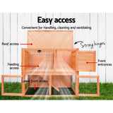 i.Pet Chicken Coop Rabbit Hutch 88cm x 40cm x 76cm Large Chicken Coop House Run Wooden Cage Outdoor PET-GT-WOOD-R8078