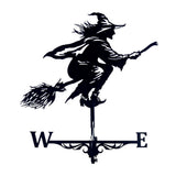 Metal weather vanes Black Witch Shape Weathercock 75x40cm Wind Direction Indicator Garden Decor Roof V1370-AZ4-10540