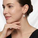 Elegant Asymmetric Moissanite Earrings Set in Dual-Plated 925 Silver with Heart and Four-Leaf Clover V1341-ZY-LM8GCYRL-MOISSANITE-PREMIUMS925