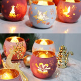 candle holders, electroplated candle holders, engraved candle holders, translucent candle holders, V1106-115-55353-CHR-CHRISTMAS3-6PCS