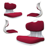 4X Slender Chair Posture Correction Seat Floor Lounge Padded Stackable RED V274-FT-SLDC-RD-X4