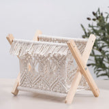 Magazine Rack, Cotton Rope Woven Desktop Organizer for Books, Pre Assembled Storage Basket Rack, V1366-AZ2-W-20804