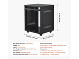 16U AV Rack, 90.7 kg Max Load Capacity, Home Recording Studio Rack with Lockable Caster Wheels, Open V952-LYSJJ16U18YCAXC9D001V0