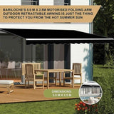 Motorised Outdoor Folding Arm Awning Retractable Sunshade Canopy Black 5.0m x 2.5m V63-842901