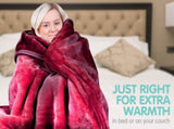 Laura Hill 600-GSM Mink Blanket Queen Size Double-Sided Soft Plush Bed Faux Throw Rug Wine Red MINK-WRD