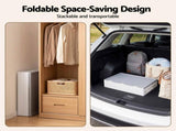 Artiss Foldable Storage Cabinet Stackable Box Flip-Top Rolling Organiser White SC-BOX-1D-6040-GR