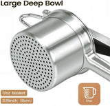 Potato Ricer, 304 Stainless Steel Manual Potato Press with Silicone Handle, Dishwasher Safe Kitchen V1258-DP02-C-12