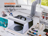 Airbrush Spray Booth, Portable Hobby Airbrush Paint Spray Booth Kit with 4 LED Light, Powerful Dual V952-PBSPQF404633C9KMSV3