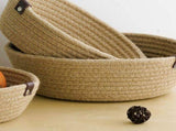 3 Piece Cotton Rope Woven Storage Basket Set Round Cotton Linen Storage Basket for Desktop V1294-YM0703-3117230008411