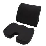 Seat Cushion and Lumbar Support Pillow Black Suede Memory Foam Reduce Tailbone Pressure Chair Pads V1294-YM0901-3117230210511