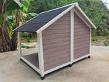 YES4PETS L Timber Pet Dog Kennel House Puppy Wooden Timber Cabin 130x105x100cm Grey V278-DK130-GREY