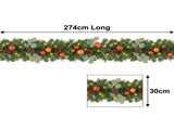 Christabelle 2.74m Sable Fir Christmas Garland Pre Lit Multi Function LED Timer Mantel Staircas 112_SENSF274